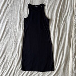 Elie Tahari | Navy Blue Stretchy Cotton Racerback Tank Dress